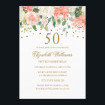 50:e inbjudan till Peach Guld Blommigt på födelsed<br><div class="desc">Mer blommigt inbjudningskort för möhippa i Little Bayleigh-affären!</div>