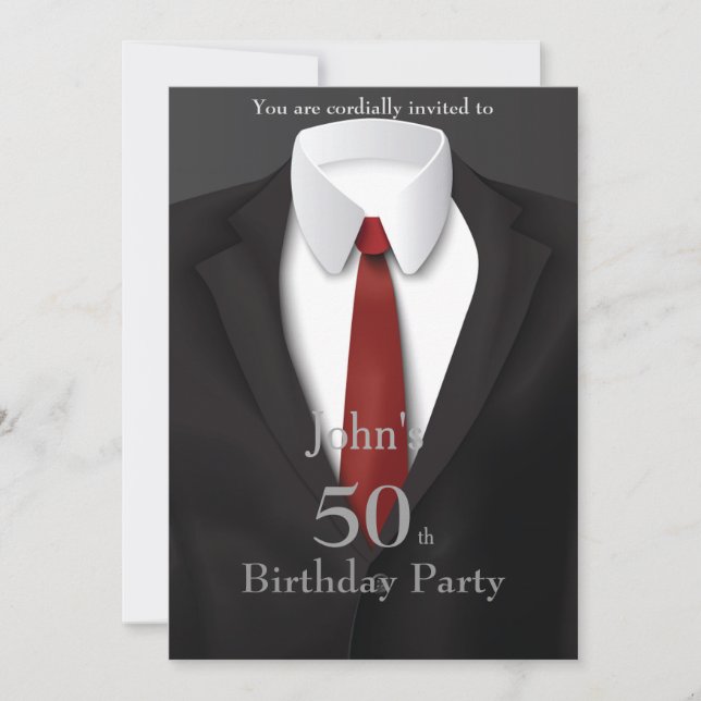 50:e,Inbjudningsmänniska,alla åldrar,tuxedo,kostym Inbjudningar (Framsida)