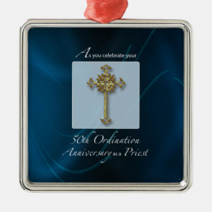 50:e Jubilee Ordination - jubileumsdag för präst Julgransprydnad Metall