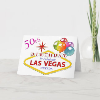 50:e Las Vegas-födelsedagskort Kort