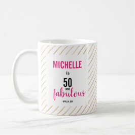 50:e lycklig-födelsedagen 50 och fantastisk typogr kaffemugg
