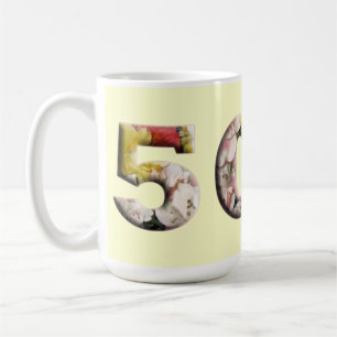 50:e milstolpen Blommigt Design Anpassade Mugg