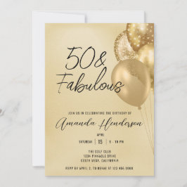 50:e och 50:e födelsedag i guld inbjudningar