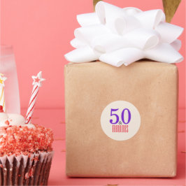 50:e och fantastisk lila runt klistermärke