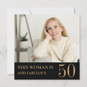 50:e och fantastisk, modern fotofödelsedag inbjudningar