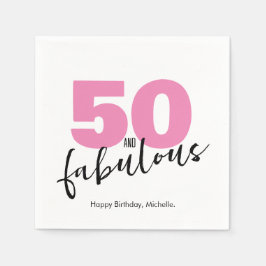 50:e och fantastiska 50:e Födelsedagsfestens rosa Pappersservett