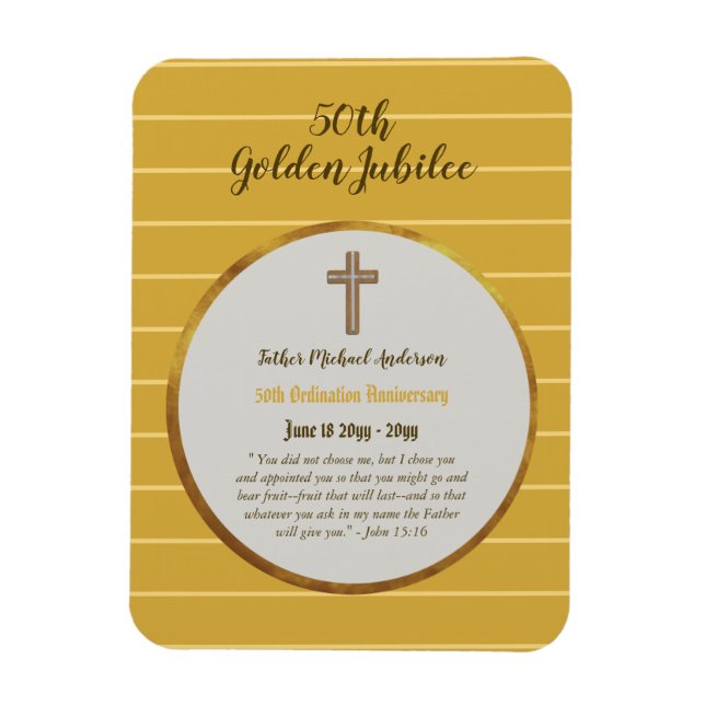 50:e Ordination-jubileet - pris Golden Jubilee Magnet (Vertikal)