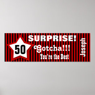 50:e ÖVERPRISE Birthday Star Banner Anpassningsbar Poster