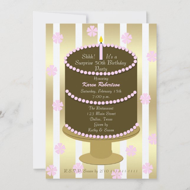 50:e överraskningen Födelsedagsfest inbjudan (Framsida)