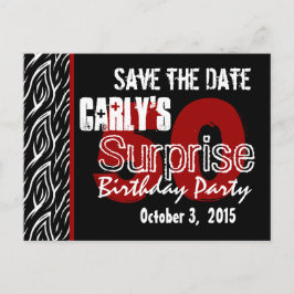 50:e överraskningen - spara datumet Modern Black W Meddelande Vykort