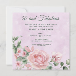 50:e ro-blommigtens födelsedagsinbjudan inbjudningar