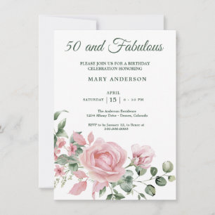 50:e ro-blommigtens födelsedagsinbjudan inbjudningar