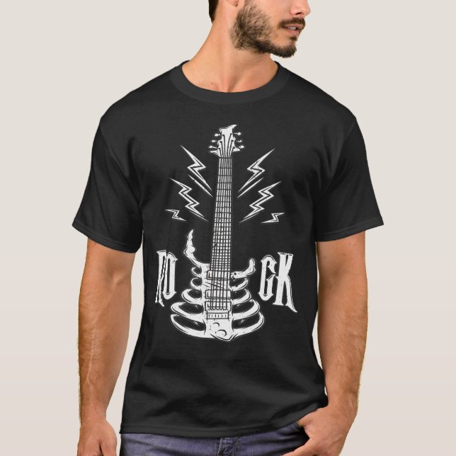 50:e Rockabilly 1950-talet Sock Skutt Skeleton Roc T Shirt (Framsida)