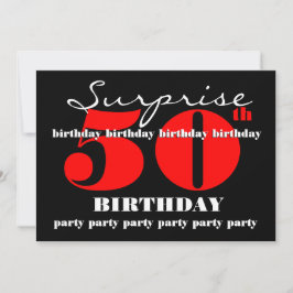 50:e SUPRISE Födelsedagsfest inbjudan-mall V2 Inbjudningar