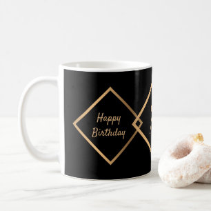 50:e svarta Guld-monogrammet Personalize Kaffemugg