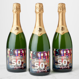 50:e/valfritt år Födelsedagsfest Sparkling Vin Fla
