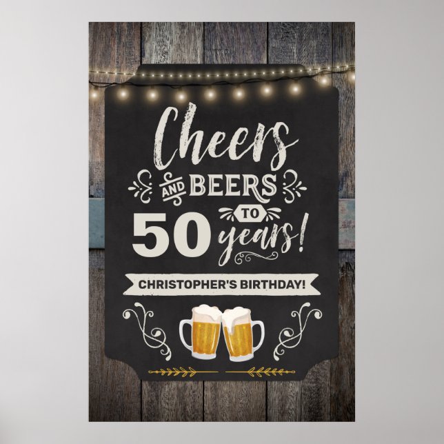 50:e välkomstsignalen för Cheers & Öl 20 x 30 Poster (Framsidan)