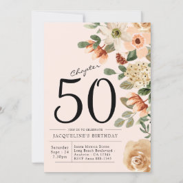 50:e Vintagens Blommigt Inbjudningar