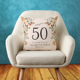 50:e Vintagens Blommigt Kudde