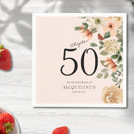 50:e Vintagens Blommigt Pappersservett