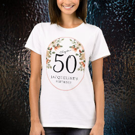 50:e Vintagens Blommigt T Shirt