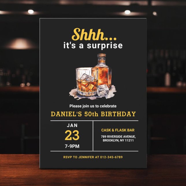 50:e Whiskey Bourbon-Födelsedagsfesten Inbjudningar (Skapare uppladdad)