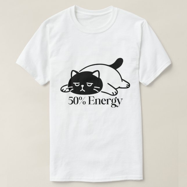 50% Energy Funny Low Battery Mood Design T Shirt (Design framsida)