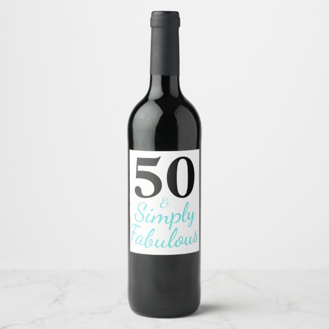 50 & Enkelt Fantastisk Vinflaska Etikett (Framsida)