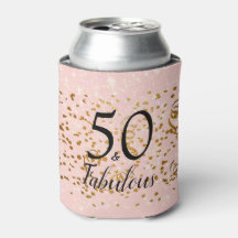 50 & Fabulös Rosa med Guld confetti