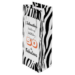 50 & Fabulous 50:e Birthday Black Tiger Print