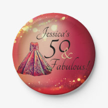 50 & Fabulous 50:e födelsedag Red Guld Gnistra