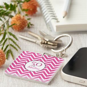 50 & Fabulous 50:e födelsedag Rosa Chevron Mönster