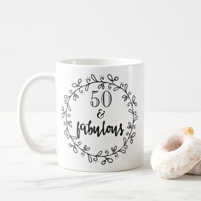 50 & Fabulous 50:e födelsedagen Mugg (Med munk)
