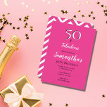 50 & Fabulous 50:e födelsedagsdiskret Bash Cerise  Inbjudningar<br><div class="desc">50 & Fakulös 50:e födelsedagstidningen Bash Cerise Rosa Party-inbjudan - platt kort.</div>