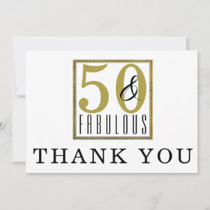 50 & Fabulous 50:e Födelsedagsfesten - tackkort Tack Kort