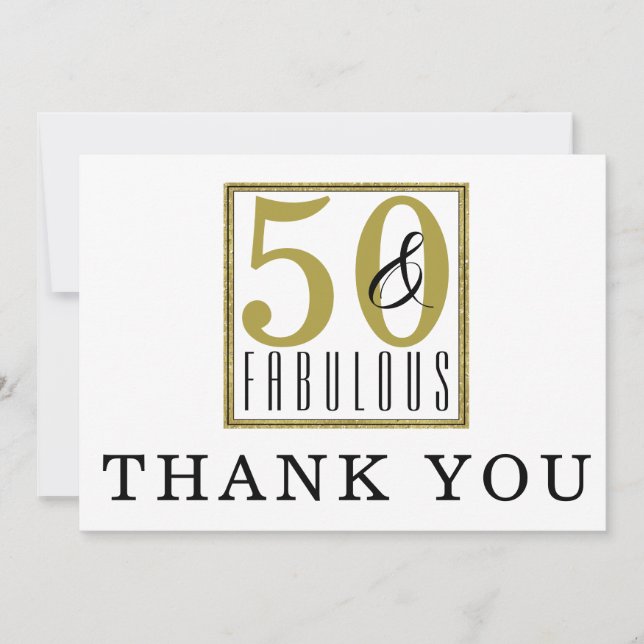 50 & Fabulous | 50:e Födelsedagsfesten - tackkort Tack Kort (Framsida)