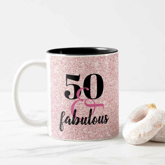 50 & Fabulous 50:e födelsedagsgåva Mugg (Med munk)