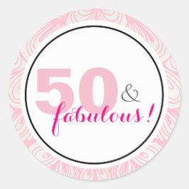 50 & Fabulous 50:e födelsedagsmärkning Runt Klistermärke