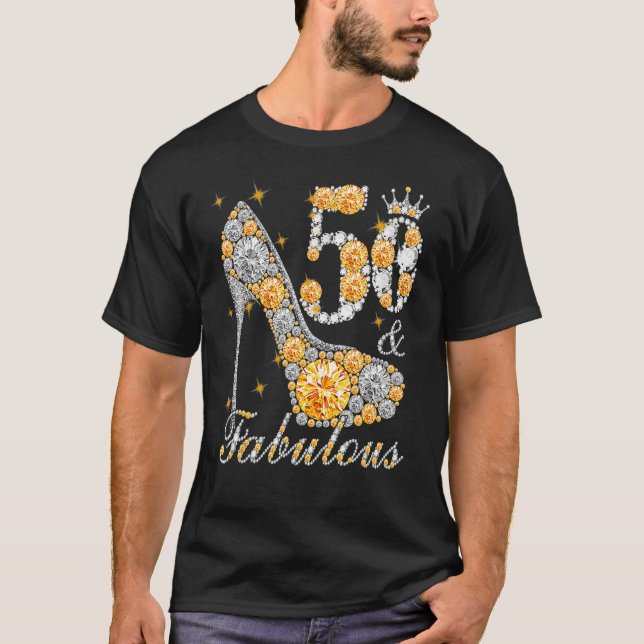 50 & Fabulous 50 Years 50:e Birthday Diamond C T Shirt (Framsida)