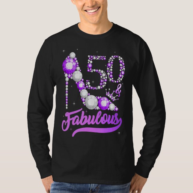 50 & Fabulous 50 Years 50:e Birthday Diamond C T Shirt (Framsida)