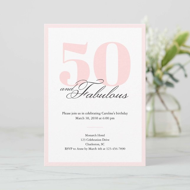 50 & Fabulous 50th Birthday Invitation Inbjudningar (Skapare uppladdad)