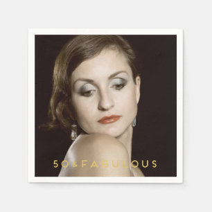 50 & Fabulous   Anpassningsbar Photo Pappersservet Pappersservett