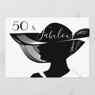 50 & Fabulous | B&W-elegant konsdekdesign Inbjudningar