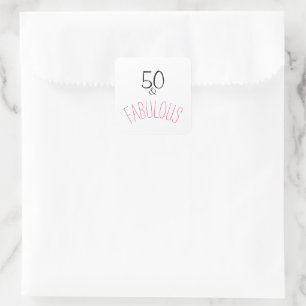 50 & Fabulous Birthday Fyrkantigt Klistermärke