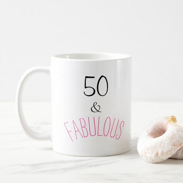 50 & Fabulous Birthday Kaffemugg (Med munk)