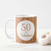 50 & Fabulous Birthday Sparkly Guld Glitter