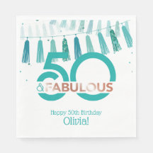 50 Fabulous Birthday Teal Ro Guld Snyggt Party