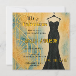 50 Fabulous Black Gold Art Deco Save The Date Card Spara Datumet