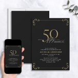 50 & Fabulous Black & Guld Calligraphy Birthday Inbjudningar<br><div class="desc">Det är din speciella födelsedag, och det är dags att fira! Vill du kasta den bästa basen i stan? Se till att det börjar med det högsta av stil med denna kallelse till 50 & Fabulous Black & Guld Calligraphy Birthday. Det kommer säkert att ange tonen för ett glamoröst firande....</div>