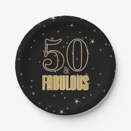 50 & Fabulous Black Guld Typography 50 Birthday